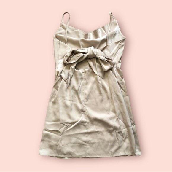 Petite bow tie back satin slip mini dress by Nasty Gal in size 8 - Picture 6 of 8